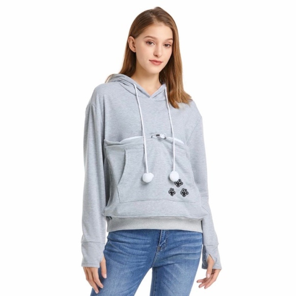 Unisex‎ Hoodies Pet Holder Large Pouch Carriers Pullover Cat Printing Sweatshirt